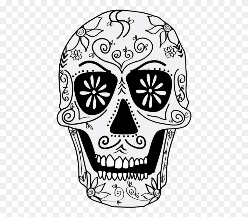 459x675 Free Skulls Images Transparent Day Of The Dead Skull, Doodle HD PNG Download