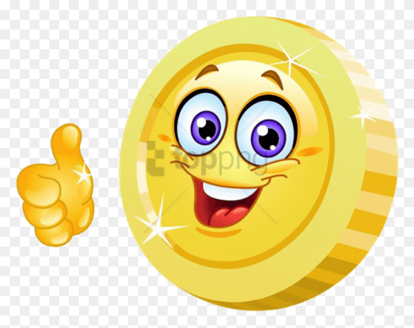 850x660 Free Smiling Coin Image With Transparent Background Thumbs Up Emoticon, Graphics, Animal HD PNG Download