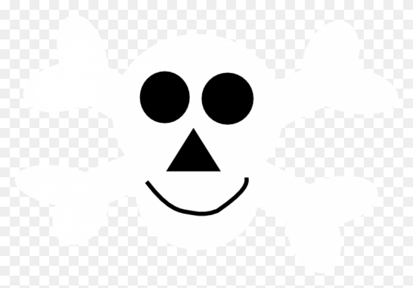 850x573 Free Smiling Skull And Crossbones Smiling Skull And Crossbones, Stencil, Symbol, Logo HD PNG Download