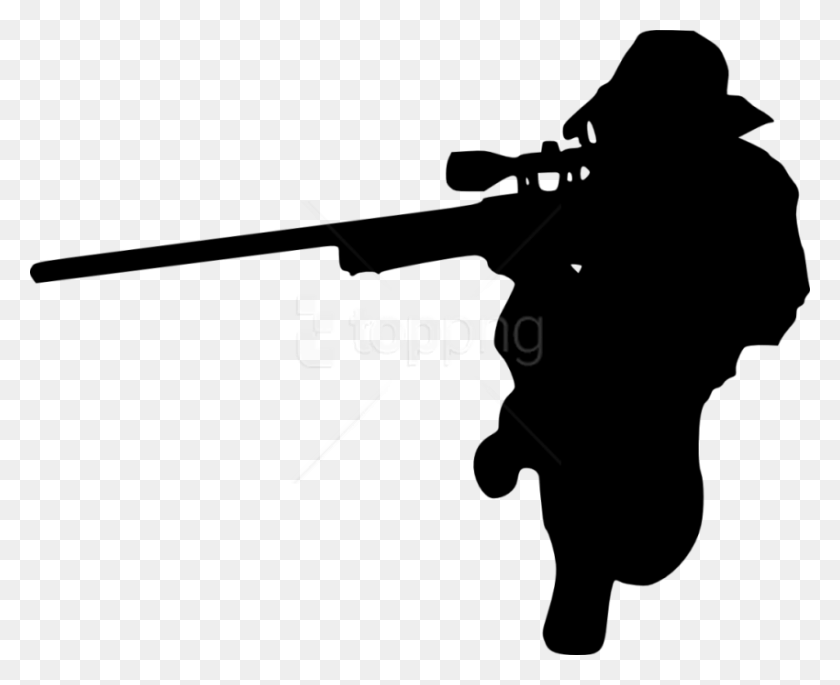 850x682 Free Sniper Shooter Silueta De Francotirador Sin Fondo, Persona, Humano Hd Png