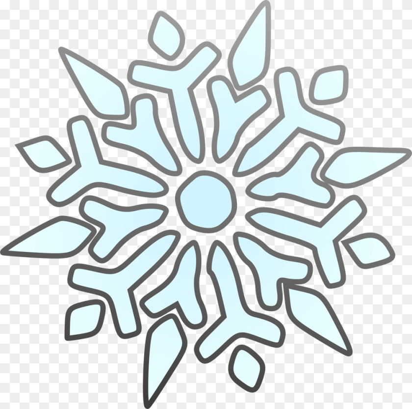 1000x992 Snowflake Outline Cartoon Snowflake With Background, Nature, Outdoors, Snow, Cross Transparent PNG