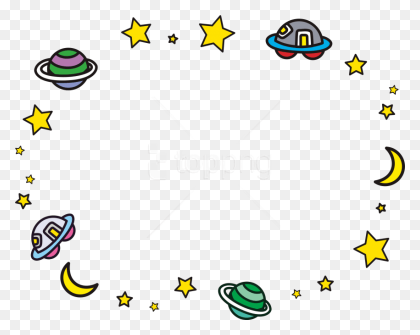850x665 Free Space Planet Border Images Background Border Clipart Space, Symbol, Star Symbol, Text Hd Png Download