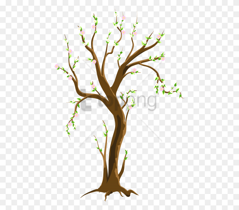 460x676 Free Spring Tree Image With Transparent Tree In Spring Clipart, Plant, Tree Trunk, Flower HD PNG Download