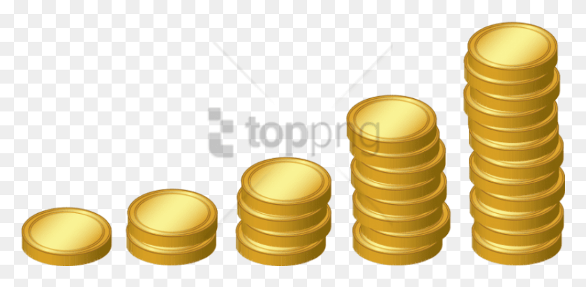 849x384 Png Изображение - Стопка Золотых Монет С Прозрачной Стопкой Монет.