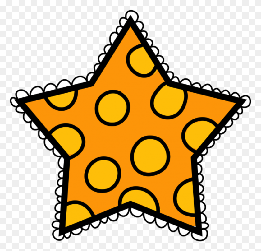 1353x1296 Free Star Clipart Polka Dot Star Clip Art, Symbol, Star Symbol, Triangle HD PNG Download