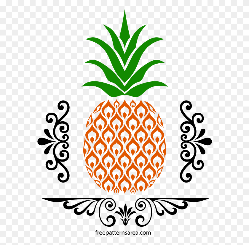 590x768 Free Stencil Art Svg And Vector Files Vector Graphics, Plant, Pineapple, Fruit HD PNG Download