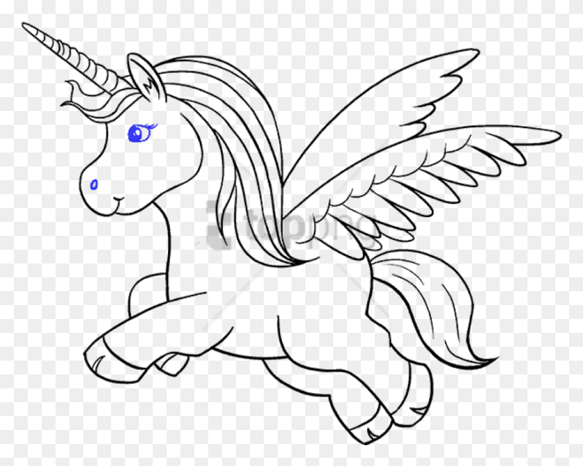 850x668 Free Step How To Draw A Unrn Image With Transparent Unicorn Draw, Stencil HD PNG Download