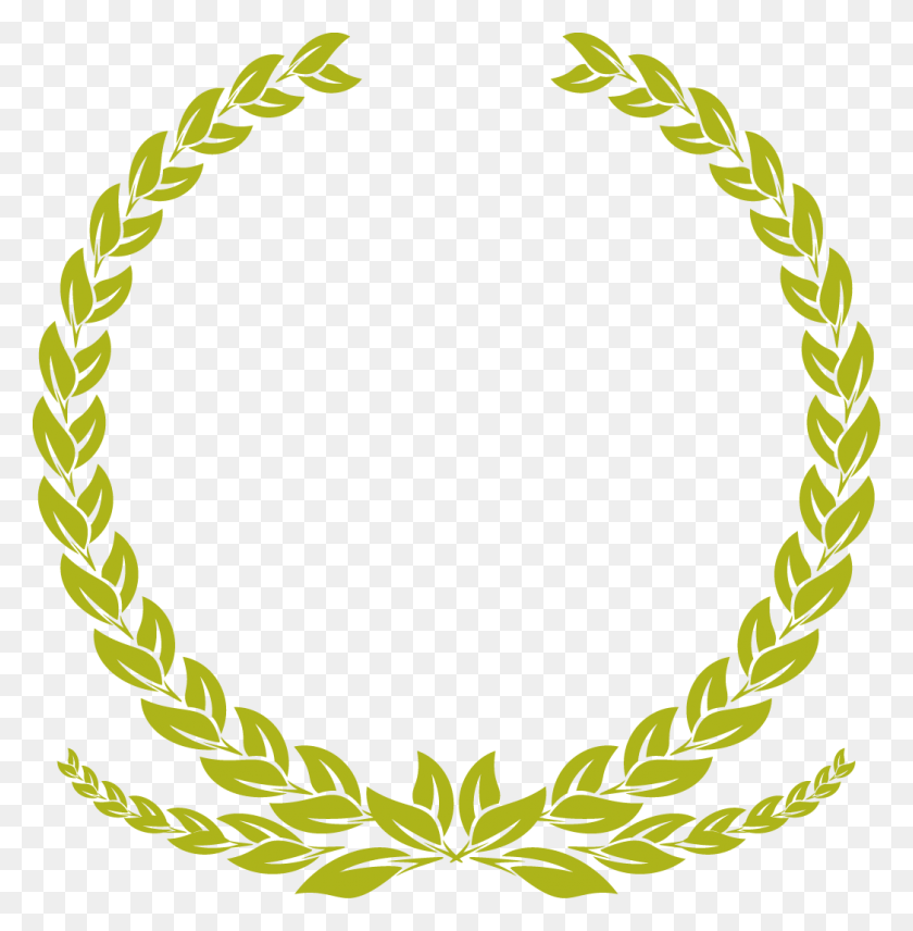 1047x1069 Free Stock Green Grass Border Clipart Laurel Wreath, Text, Number, Symbol HD PNG Download