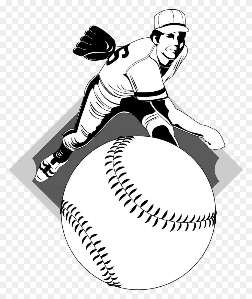 958x1153 Free Stock Photo Baseball Pitcher Black And White, Person, Human, People HD PNG Download
