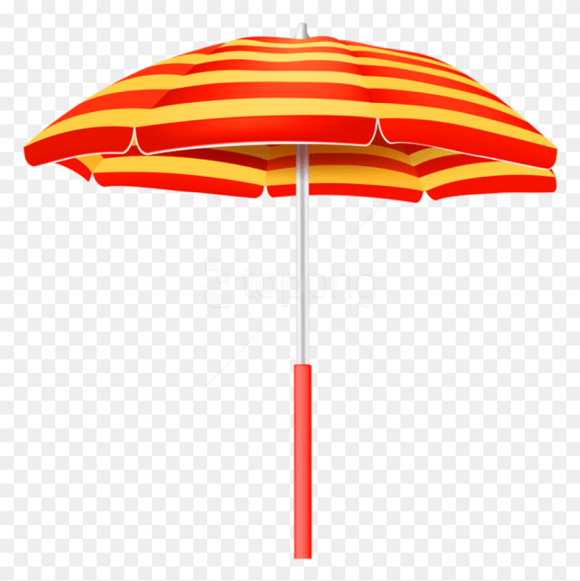 838x840 Free Striped Beach Umbrella Clipart Red And Yellow Striped Umbrella, Lamp, Patio Umbrella, Garden Umbrella HD PNG Download