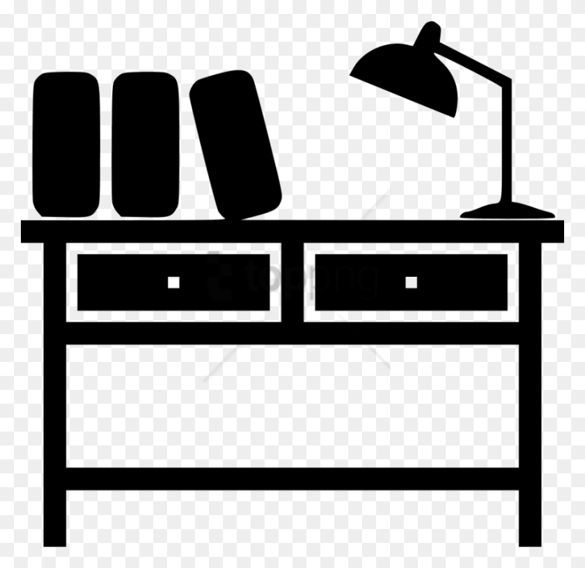 850x824 Free Study Table With Books Icons Image With, Furniture, Lighting HD PNG Download