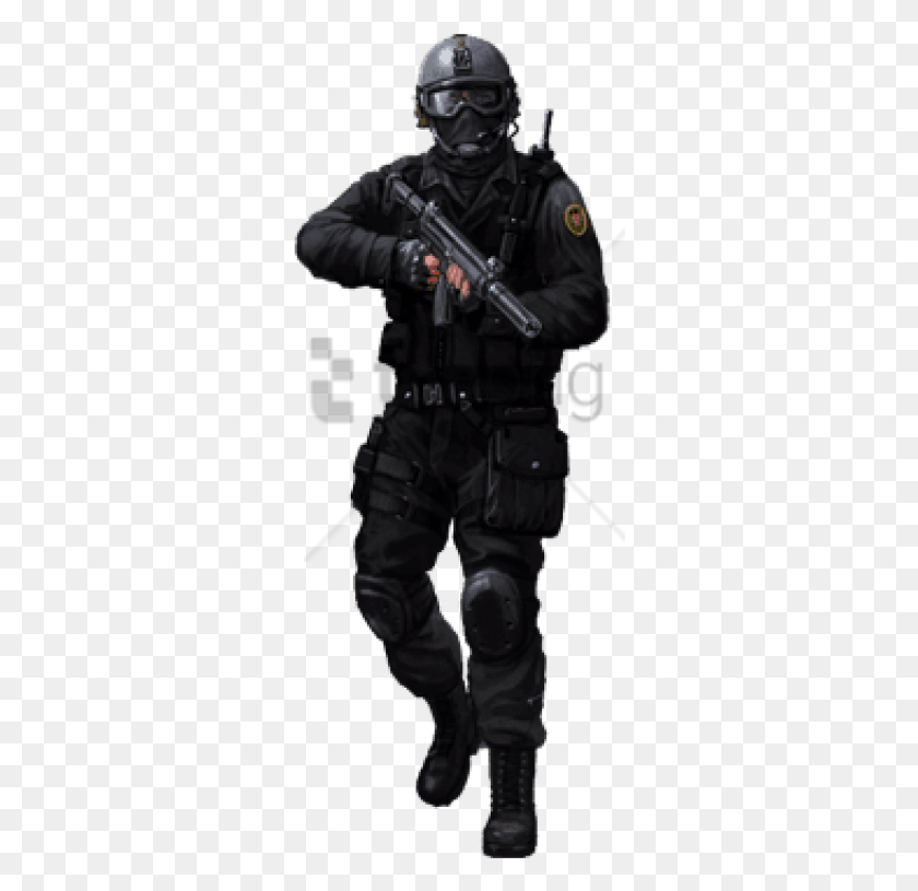 304x755 Free Swat Approaching With Fun Images Swat, Person, Human, Helmet HD PNG Download