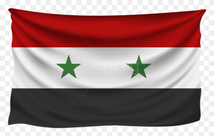 839x514 Png Флаг Сирии Морщинистый Флаг, Символ Звезды, Флаг Сирии Hd Png