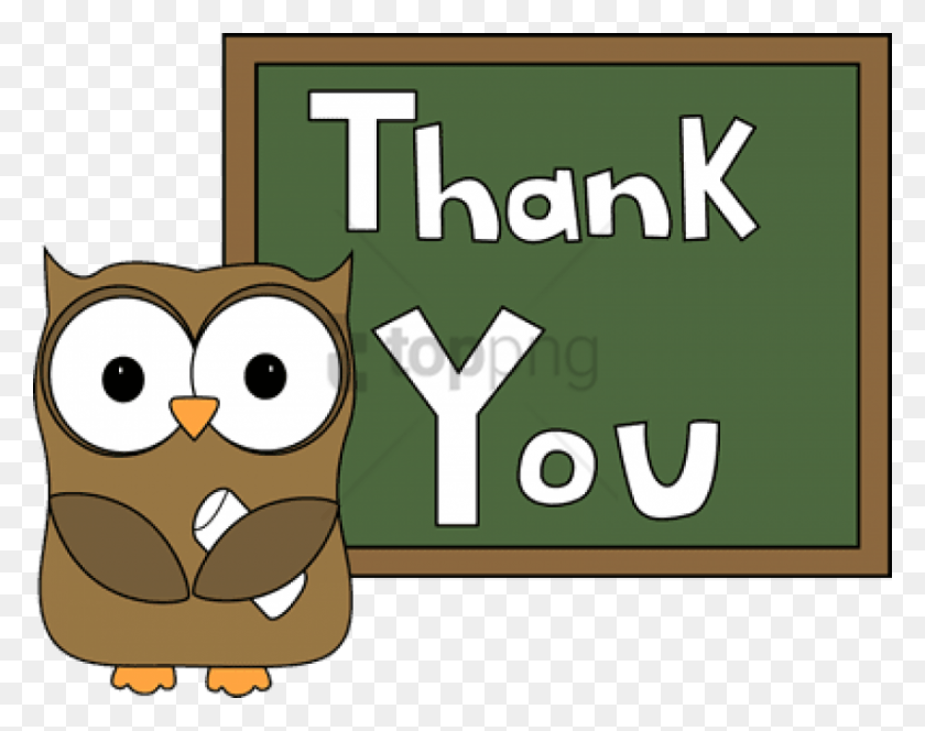 850x659 Free Thank You Kid Owl Image With Transparent Thank You Teacher Clip Art, Label, Text, Animal HD PNG Download