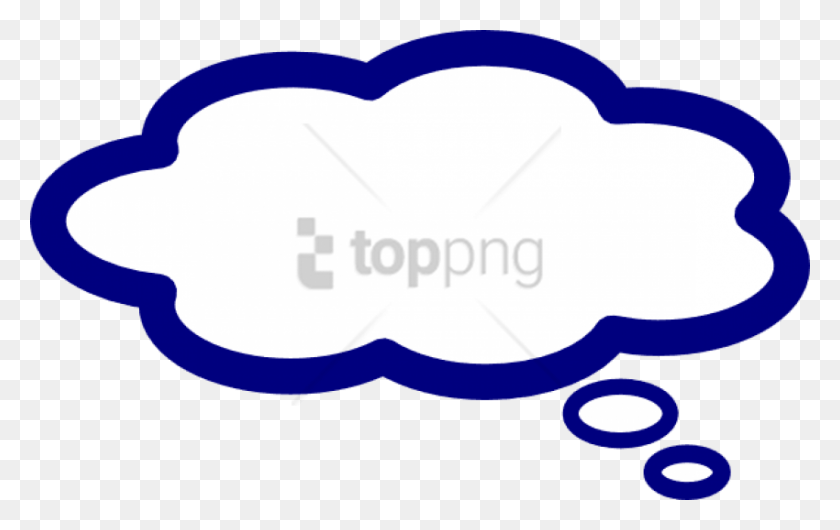 850x513 Free Thinking Cloud Image With Transparent Think Bubble Clipart Free, Mustache, Baseball Cap, Cap HD PNG Download
