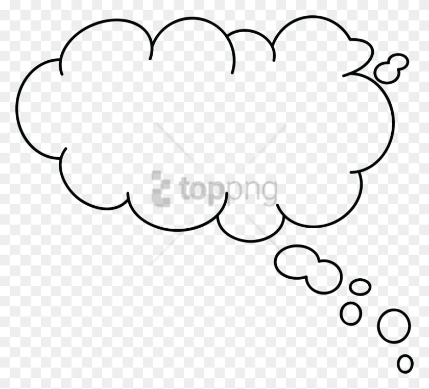 850x766 Free Thinking Cloud Image С Прозрачным Мыльным Пузырем, Лук, Трафарет, Текст Png Скачать