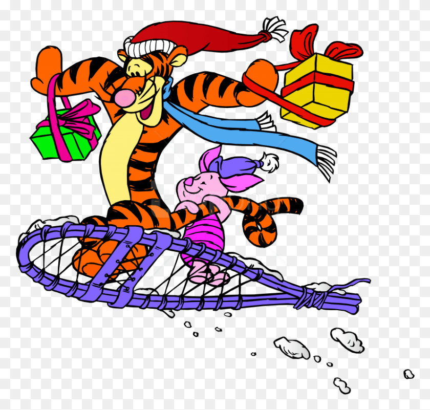 827x786 Free Tigger And Piglet Christmas Images Transparent Glitter, Poster, Advertisement HD PNG Download