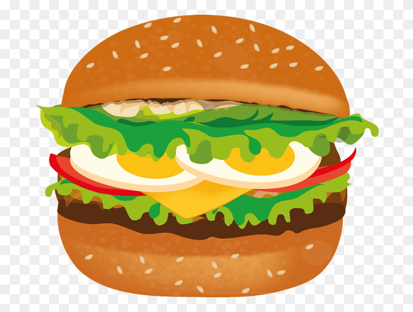 700x576 Бесплатное Использование Amp Public Domain Hamburger Clip Art Burger With Egg Clipart, Food, Birthday Cake, Cake Hd Png Download