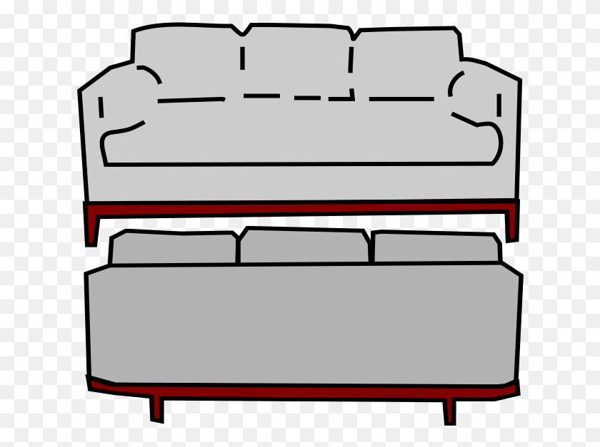 626x567 Free To Use Public Domain Couch Clip Art Back Of A Couch Drawing, Gun, Weapon, Weaponry HD PNG Download