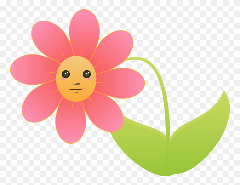 771x588 Free To Use Public Domain Flowers Clip Art Flower With Face Clipart, Plant, Anther, Blossom HD PNG Download