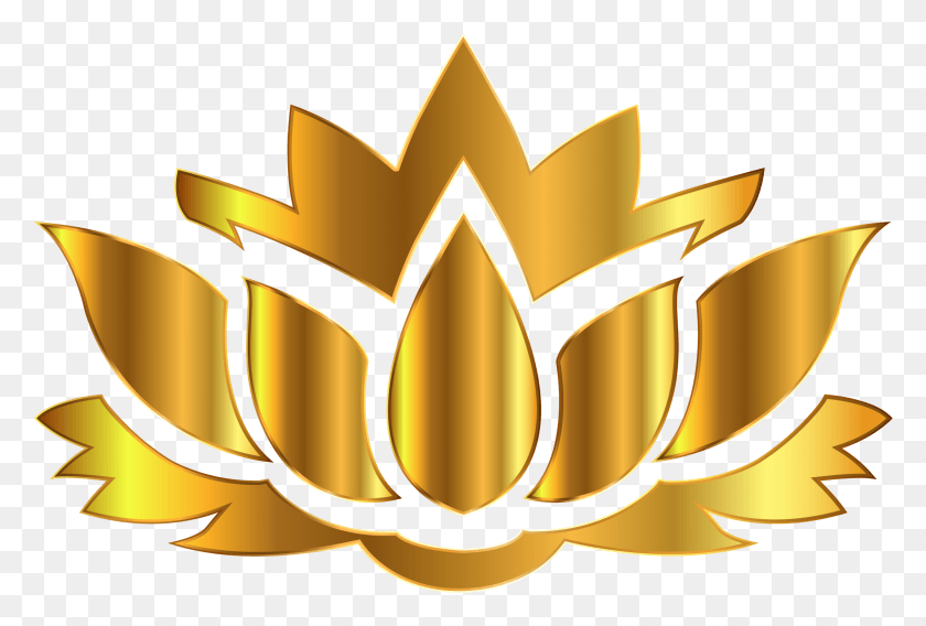2346x1528 Descargar Png Transpa Transpapng Lotus Flower Silhouette Vector Lotus Flower Logo Oro, Iluminación, Texto, Corona Hd Png