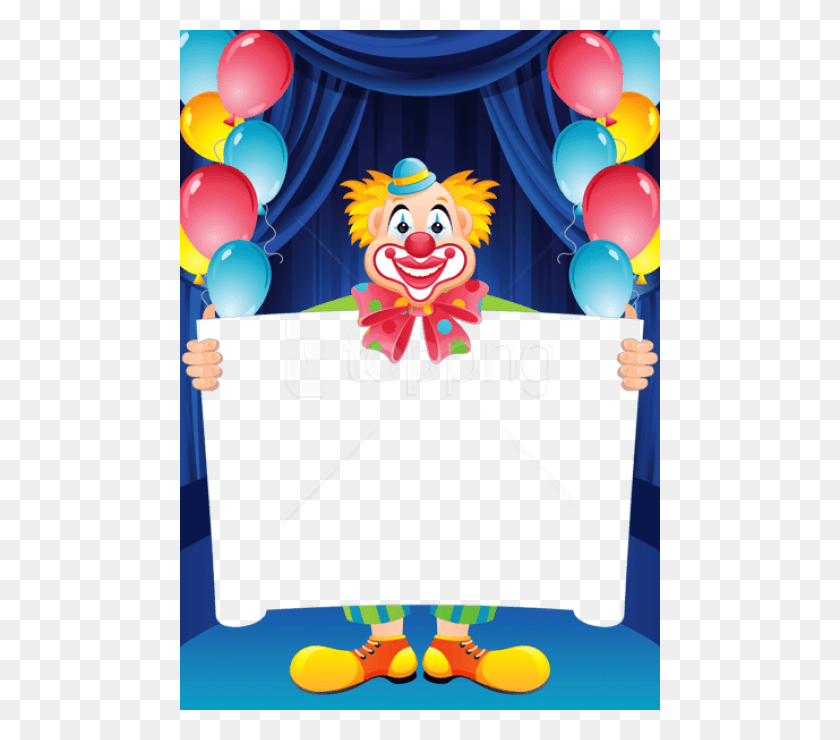 480x680 Free Transparent Birthday Frame With Clown Frame Happy Birthday, Balloon, Ball, Performer HD PNG Download