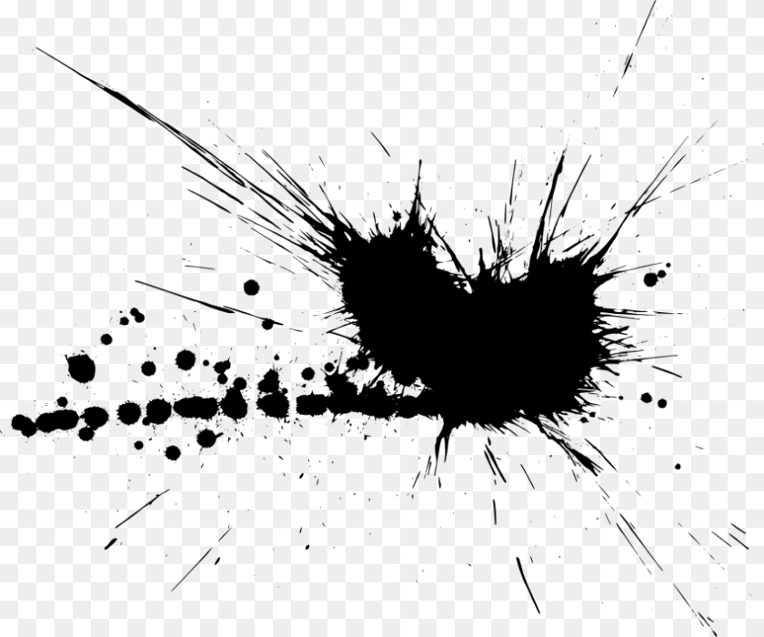 Black Paint Splatter, Gray Transparent PNG