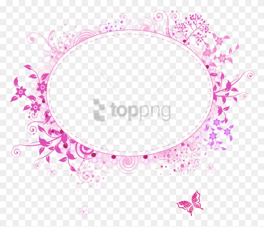 850x722 Free Transparent Flower Frame Image With Transparent Pink Flower Frame, Graphics, Floral Design HD PNG Download