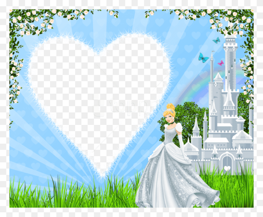 850x692 Free Transparent Kids Frame With Princess Cinderella Cinderella With Frame, Clothing, Person, Gown HD PNG Download