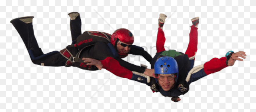 812x322 Free Two Parachutists Image With Transparent Base Jumping, Clothing, Apparel, Helmet HD PNG Download