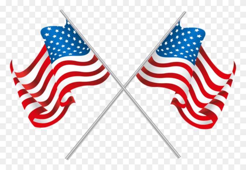 850x566 Free Usa Crossed Flags Images Background Two Us Flags, Flag, Symbol, American Flag HD PNG Download