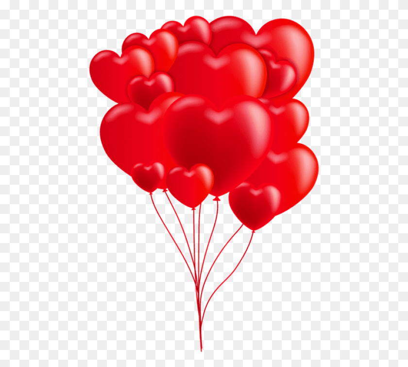475x695 Free Valentine39s Day Heart Balloons Red Illustration, Balloon, Ball HD PNG Download