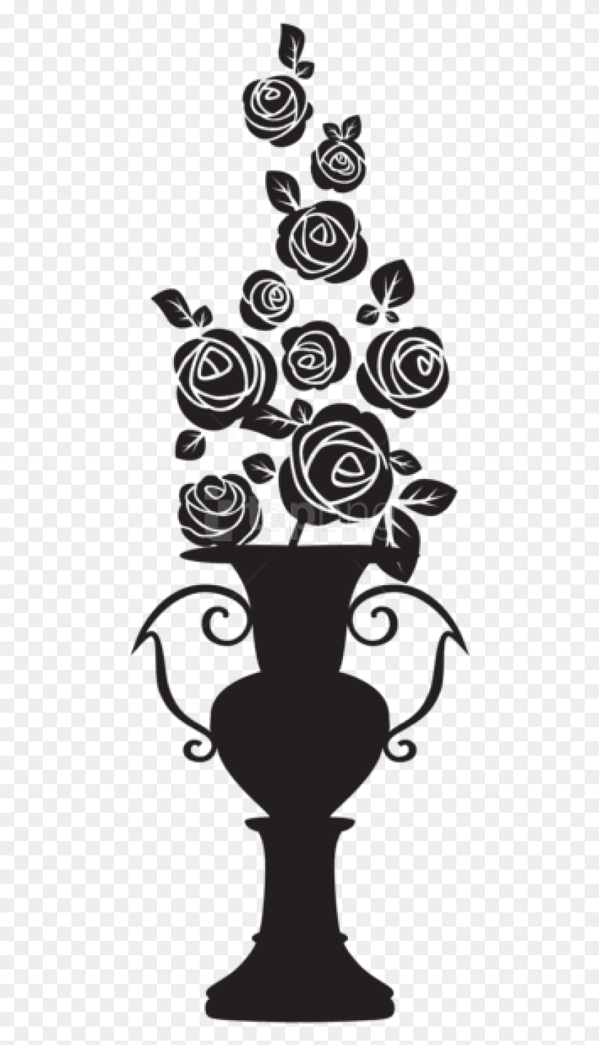 478x1406 Free Vase With Roses Silhouette Happy Hour Fundraiser Invitation, Plant, Grapes, Fruit HD PNG Download