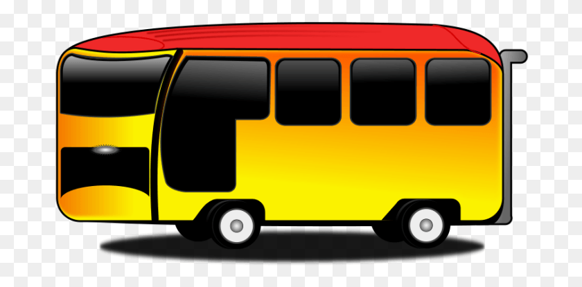 686x355 Free Vector Bus Cartoon Bus Cartoon Transparent, Vehicle, Transportation, Van HD PNG Download