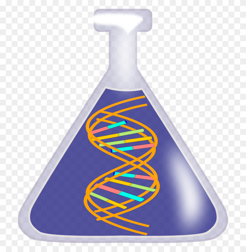 718x800 Free Vector Dna In A Bottle Dna Clip Art, Spiral, Cone, Neon HD PNG Download