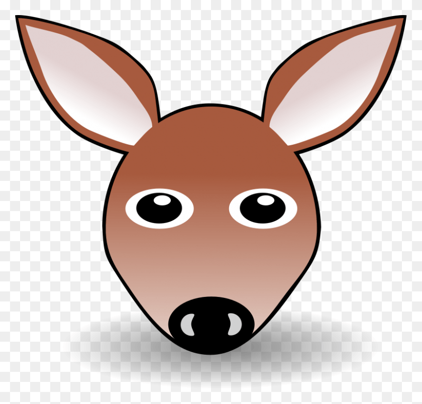 800x764 Free Vector Funny Fawn Face Brown Cartoon Kangaroo Cartoon Face, Mammal, Animal, Aardvark HD PNG Download