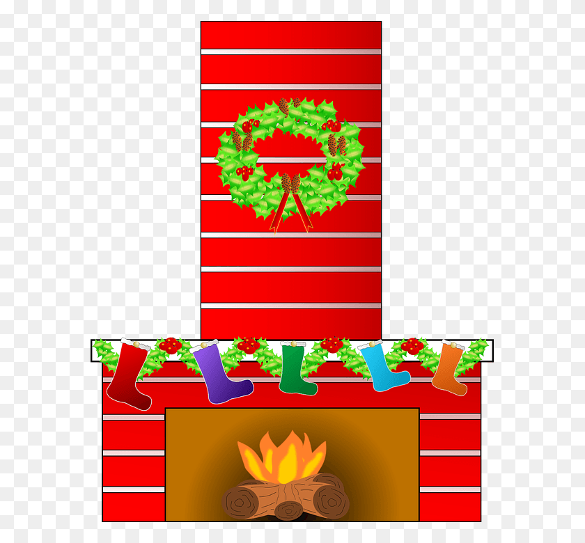 579x720 Free Vector Graphic Chimenea De Santa Claus, Symbol, Tree, Plant HD PNG Download
