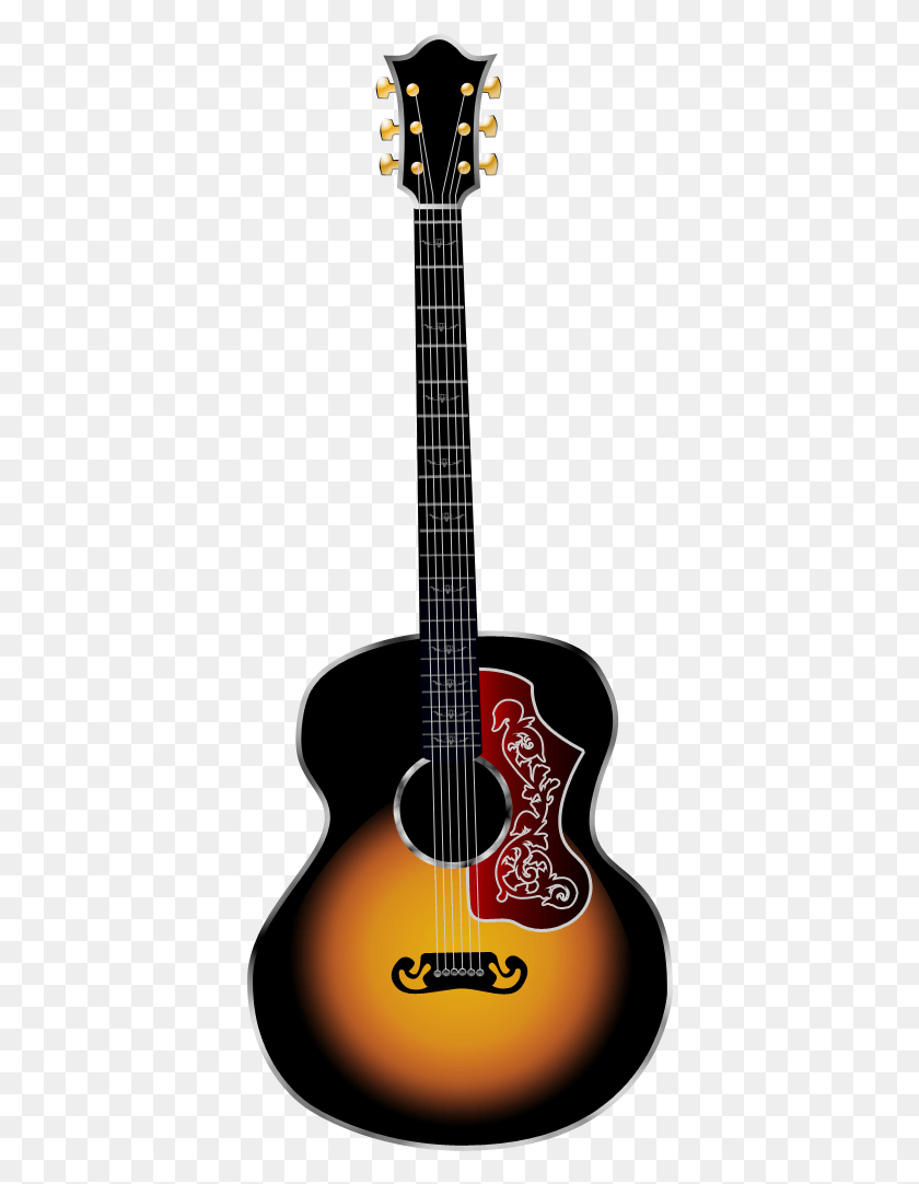 390x1022 Free Vector Guitar Free Vector Pack Акустическая Гитара Гибсон, Досуг, Музыкальный Инструмент, Бас-Гитара Png Скачать