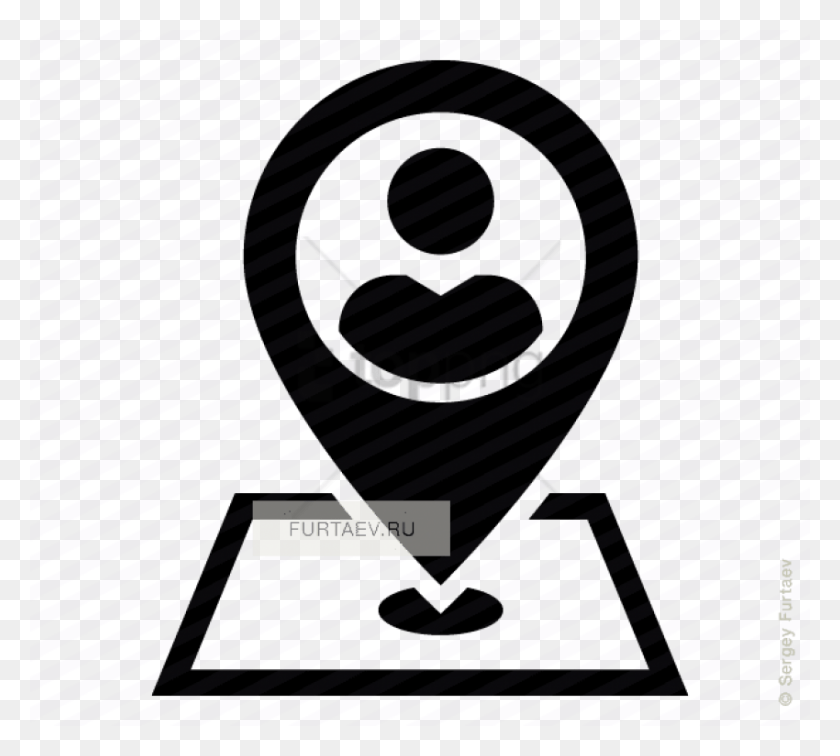 850x759 Free Vector Icon Of Person On Map Marker Person Map Icon, Tape, Rug, Plectrum HD PNG Download