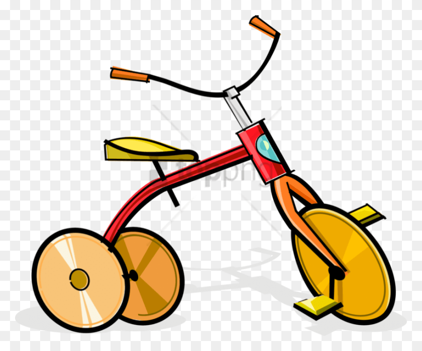 850x698 Free Vector Illustration Of Child39s Tricycle, Lawn Mower, Tool, Vehicle HD PNG Download