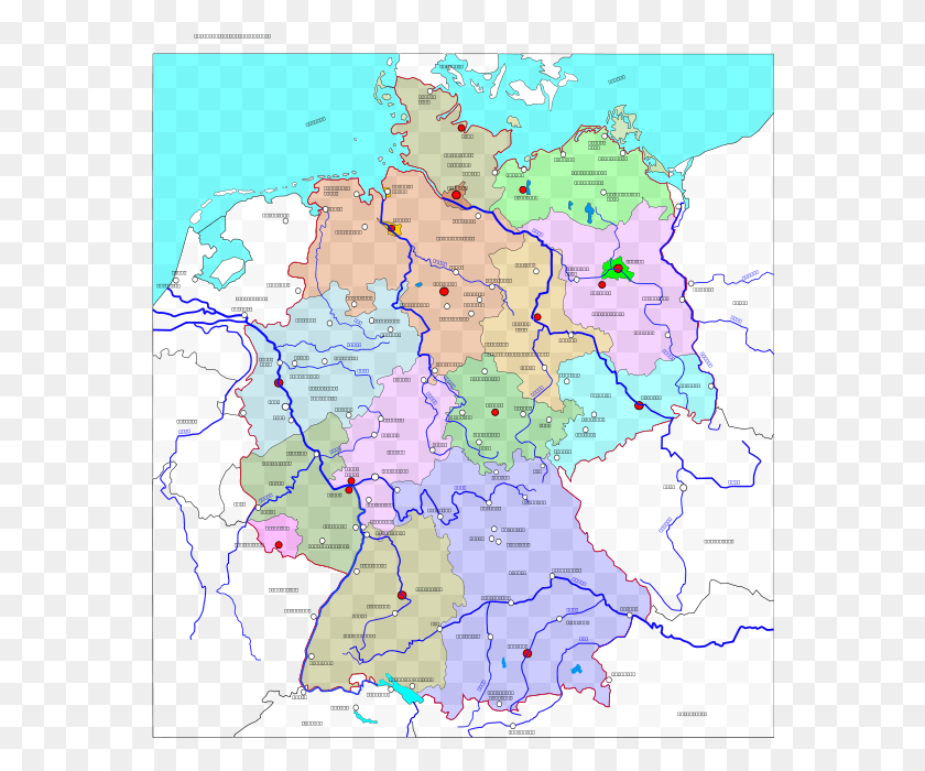 566x640 Free Vector Political Map Of Germany Map Deutschland Germany Svg, Plot, Diagram, Atlas HD PNG Download