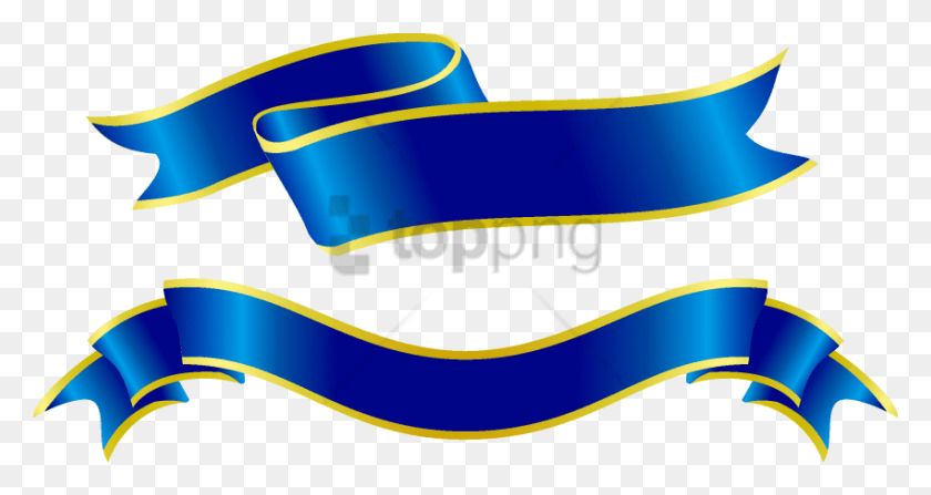 850x422 Free Vector Ribbon Blue Image With Transparent Vector Ribbon Blue, Label, Text, Strap HD PNG Download