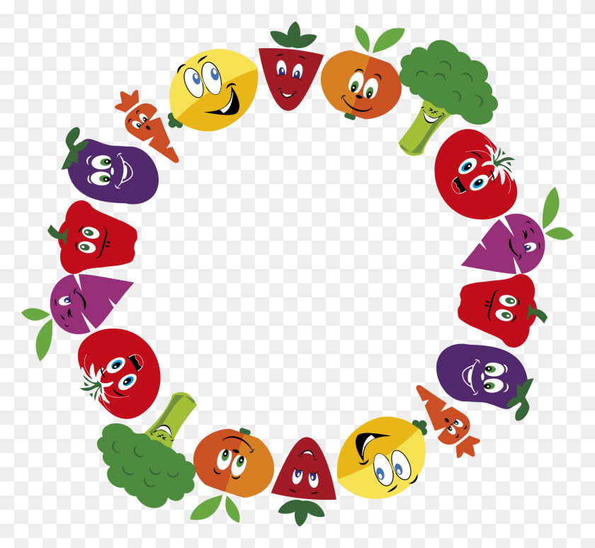 2348x2152 Free Vegetables And Fruits Frame Images Vegetable Circle Clip Art, Graphics, Angry Birds HD PNG Download