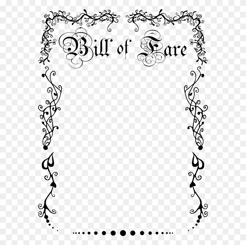 581x776 Free Victorian Girl Free Bill Of Fare Bill Of Rights Border, Gray, World Of Warcraft HD PNG Download