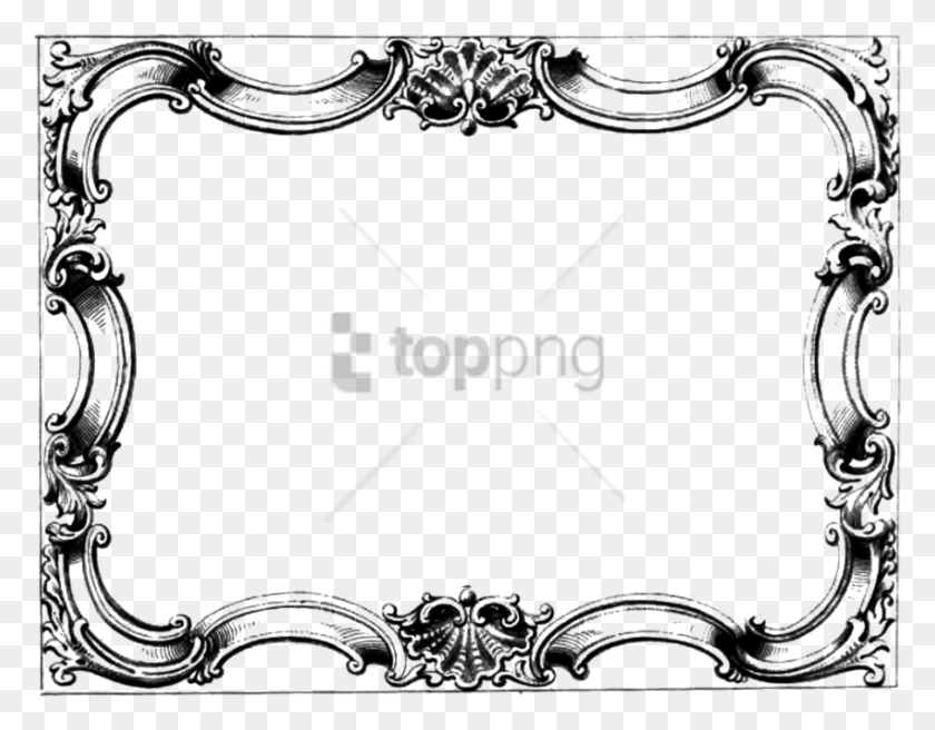 850x650 Free Vintage Rectangle Frame With Border Image Victorian Border Frame, Stencil, Lace, Pillow HD PNG Download