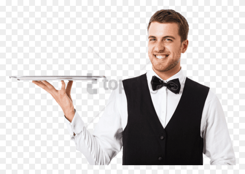 850x584 Free Waitress Image With Transparent Background Waiter, Tie, Accessories, Person HD PNG Download