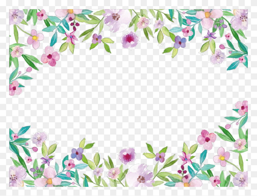 1024x763 Free Watercolor Flower Border Images Watercolor Floral Border, Plant, Graphics HD PNG Download