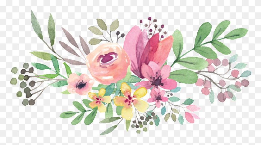 1022x534 Free Watercolor Flowers Vector Images Watercolor Flower Transparent, Graphics, Floral Design HD PNG Download