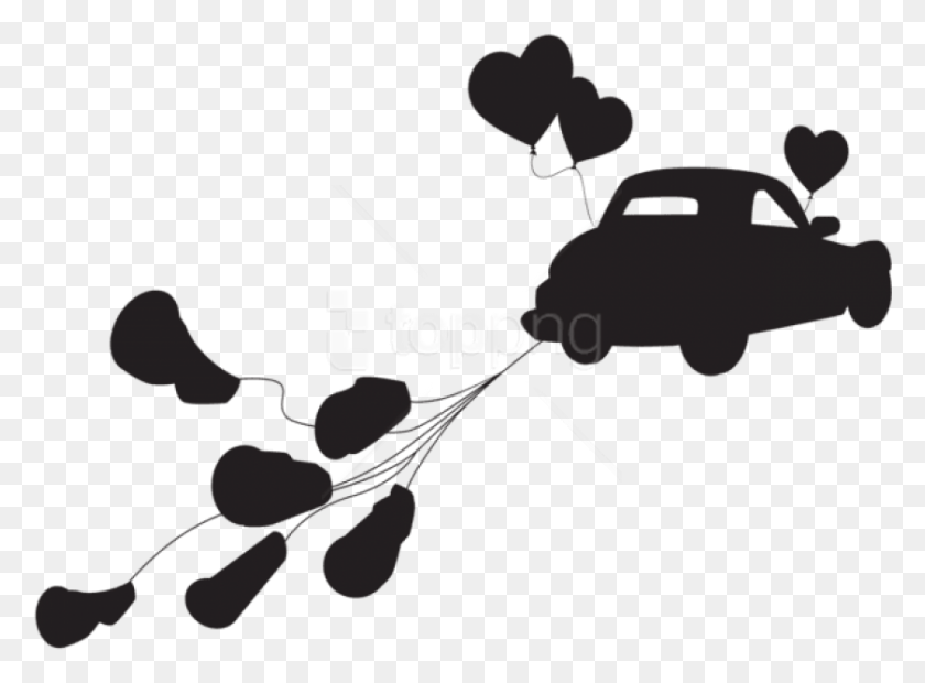 840x604 Free Wedding Car Just Married Silhouette Wedding Black And White, Gun, Weapon HD PNG Download
