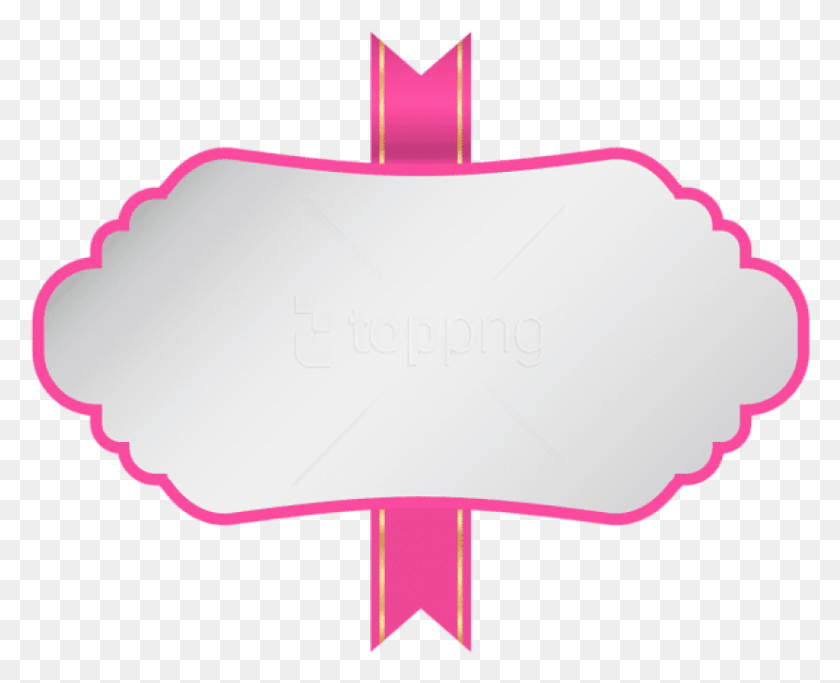 835x667 Free White Pink Label Clipart Photo, Symbol, Text, Cushion HD PNG Download